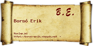 Borsó Erik névjegykártya