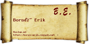 Borsó Erik névjegykártya